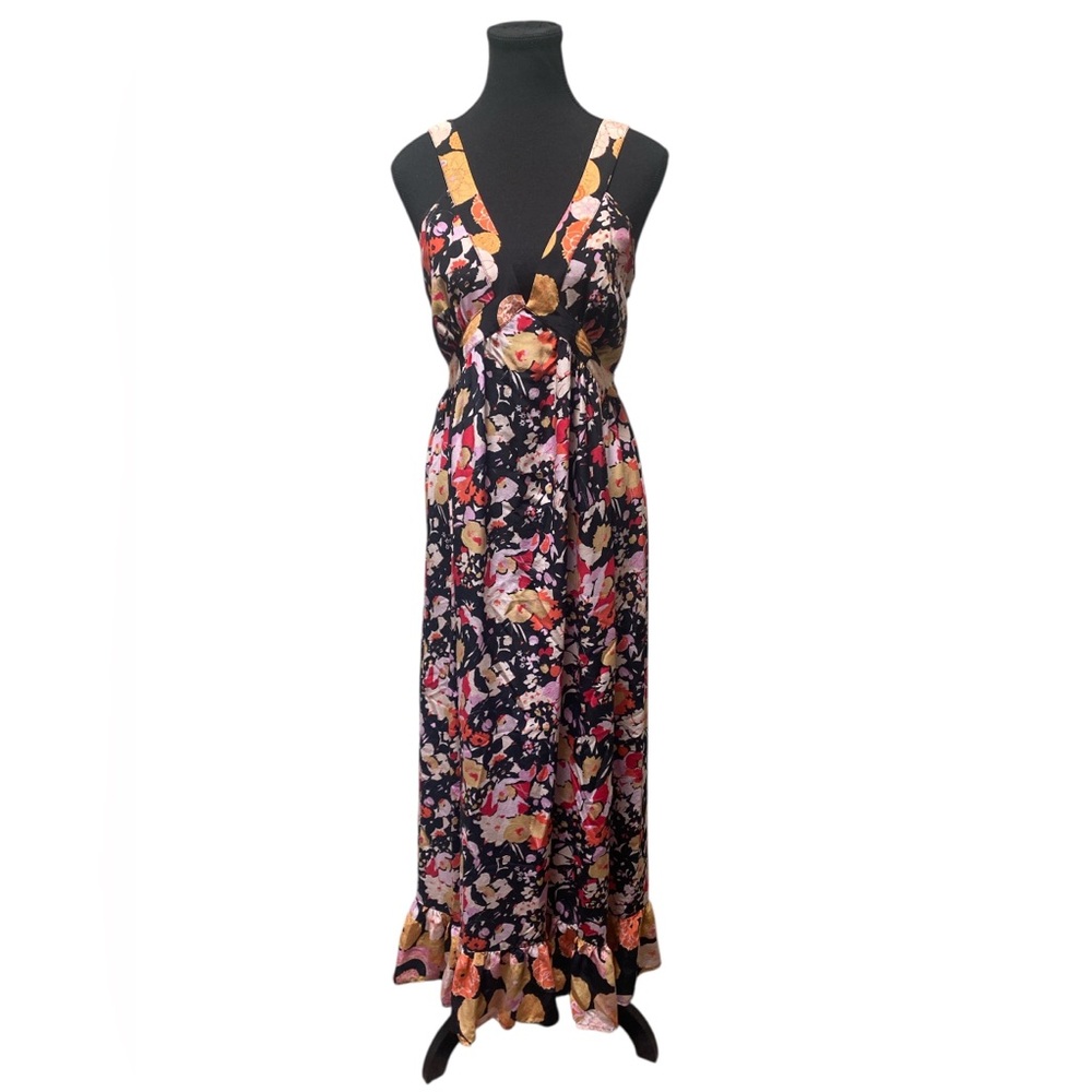 Hanna G Silk Floral Maxi Dress GUC M